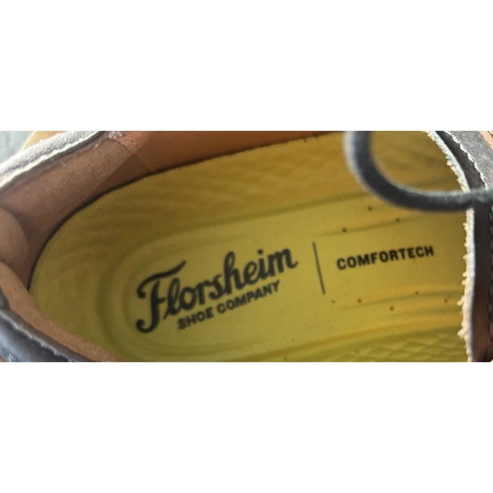 Florsheim Comfortech Leather Grey Oxford Lace Shoes Mens Size 7.5M EOC